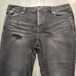 Torrid Crop Boyfriend Classic Denim Black Capris 12 Women's